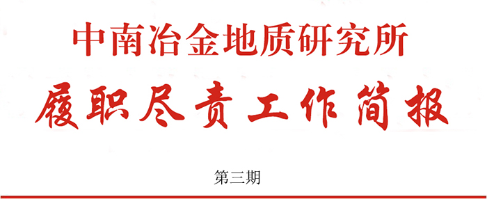 中南冶金地質(zhì)研究所履職盡責工作簡報 第三期